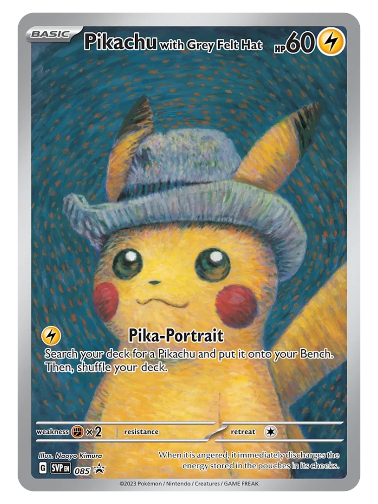 Pikachu with Grey Felt Hat SVP 085 PSA 10 (English Promo, Van Gogh Museum)