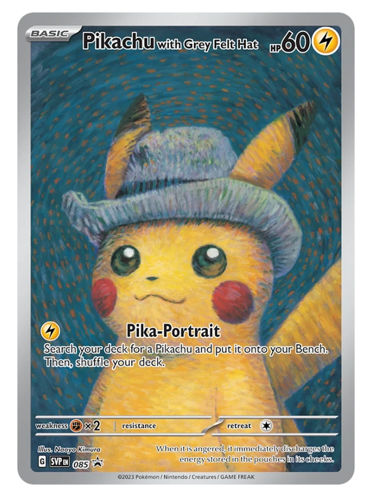 Pikachu with Grey Felt Hat SVP 085 PSA 10 (English Promo, Van Gogh Museum)
